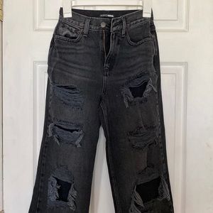 Fashion Nova Black distressed jeans